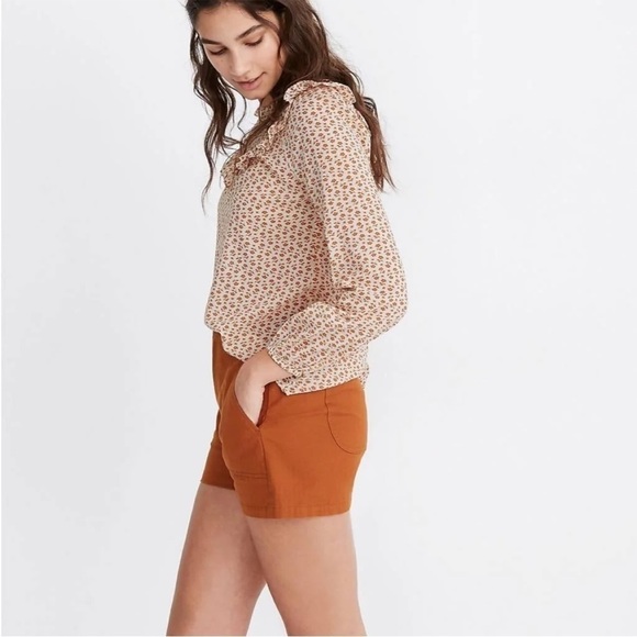 Madewell Ruffle Yoke Prairie Top in Cutout Blooms Long Sleeve Blouse, size L - Picture 3 of 13